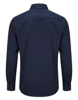 Camisa de vestir de manga larga con botones para hombre - Azul marino