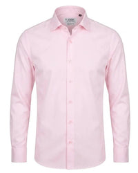 Camisa de vestir de manga larga con botones para hombre - Rosa