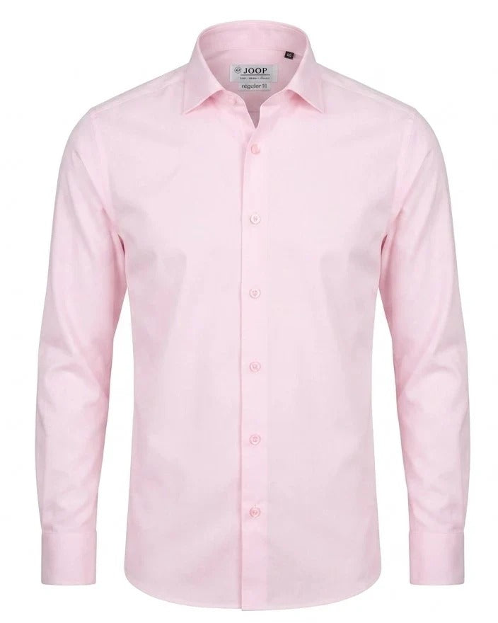 Camisa de vestir de manga larga con botones para hombre - Rosa
