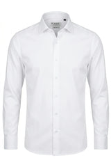 Camisa de vestir de manga larga con botones para hombre - Blanca