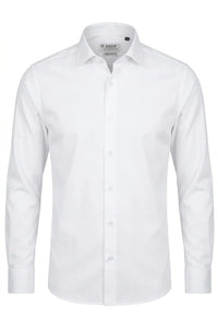 Camisa de vestir de manga larga con botones para hombre - Blanca