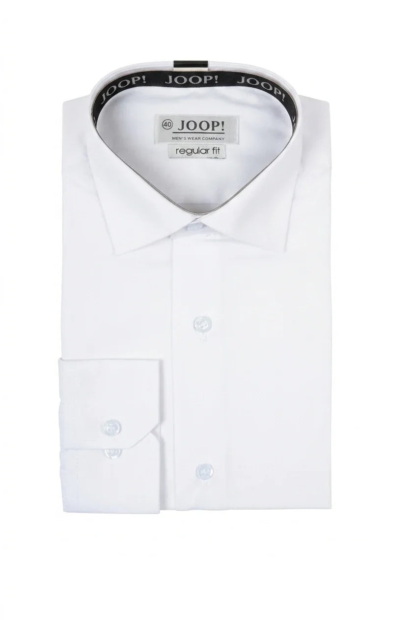 Camisa de vestir de manga larga con botones para hombre - Blanca