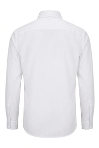 Camisa de vestir de manga larga con botones para hombre - Blanca