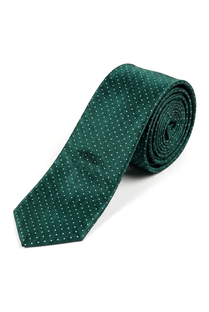 Conjunto a juego de corbata, pañuelo y pinza de corbata de satén de seda para hombre, estampado de lunares.