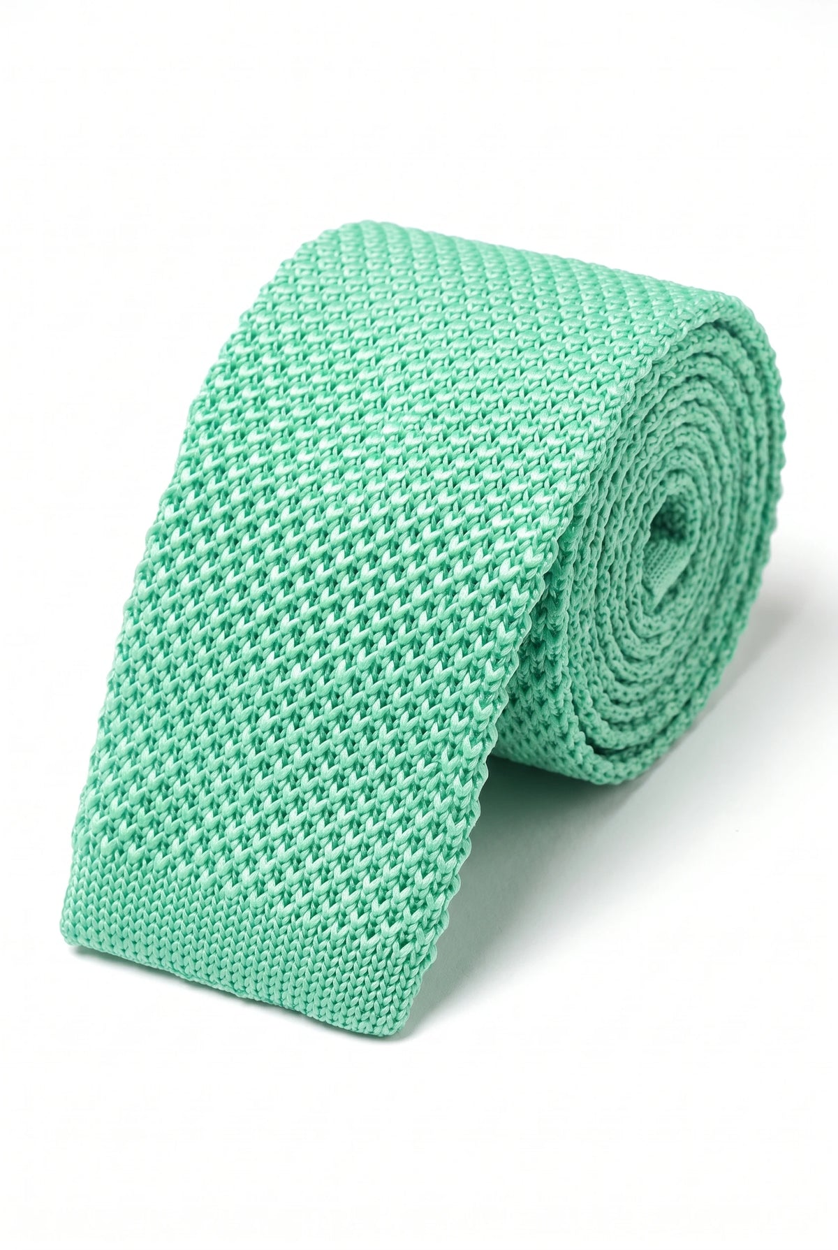 Corbata de punto verde menta para hombre