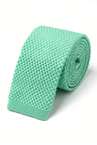 Corbata de punto verde menta para hombre