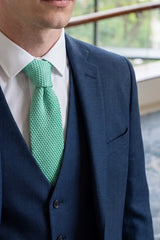 Corbata de punto verde menta para hombre