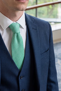 Corbata de punto verde menta para hombre