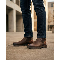 Botines Chelsea para hombre, color marrón mokka, resistentes al agua.