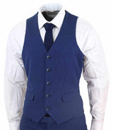Traje de boda de 3 piezas azul marino para hombre