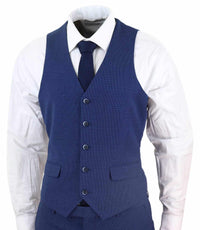 Traje de boda de 3 piezas azul marino para hombre