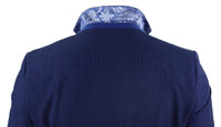 Traje de boda de 3 piezas azul marino para hombre
