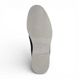 Zapatos Derby de hombre de ante azul marino con punta lisa.