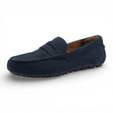 Mocasines de ante azul marino para hombre