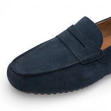 Mocasines de ante azul marino para hombre