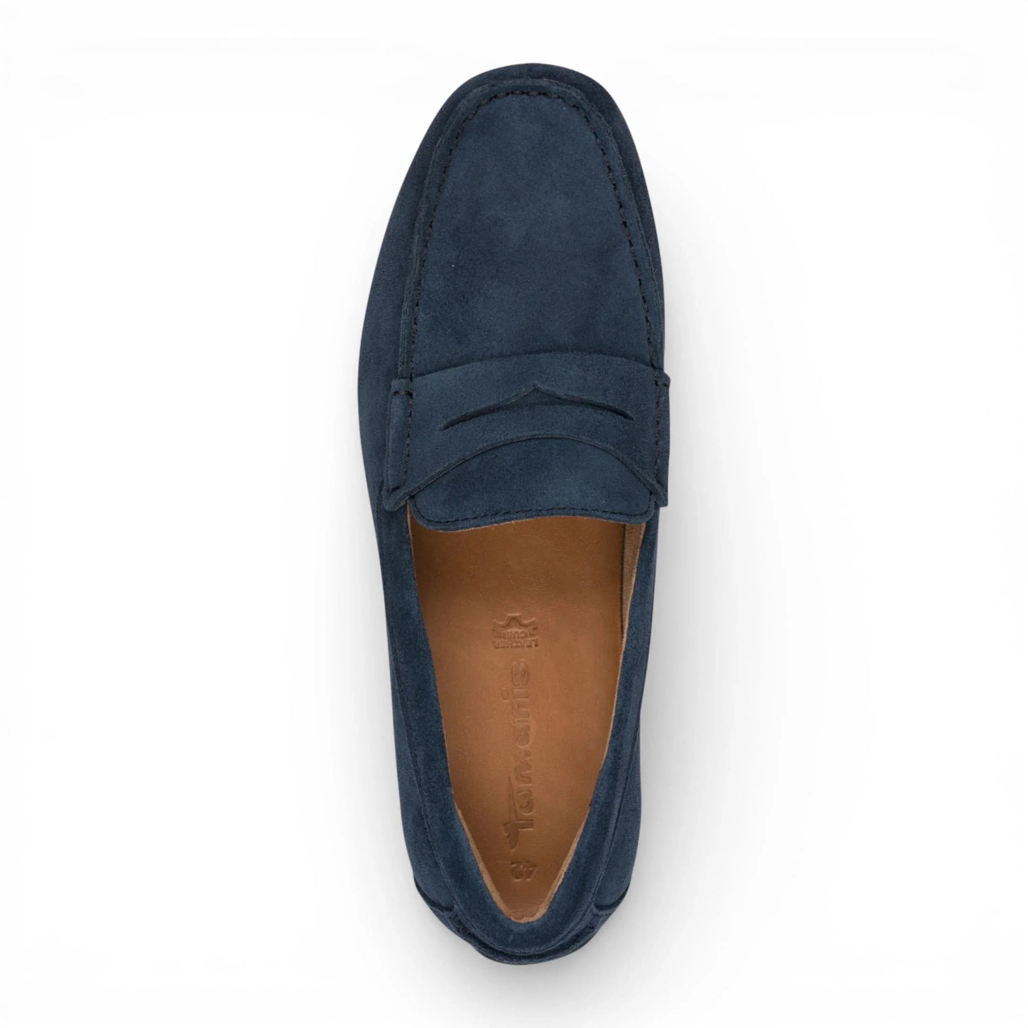 Mocasines de ante azul marino para hombre