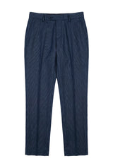 Arthur - Pantalones azul marino de punto ojo de pájaro para hombre