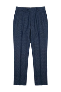Arthur - Pantalones azul marino de punto ojo de pájaro para hombre