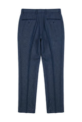 Arthur - Pantalones azul marino de punto ojo de pájaro para hombre