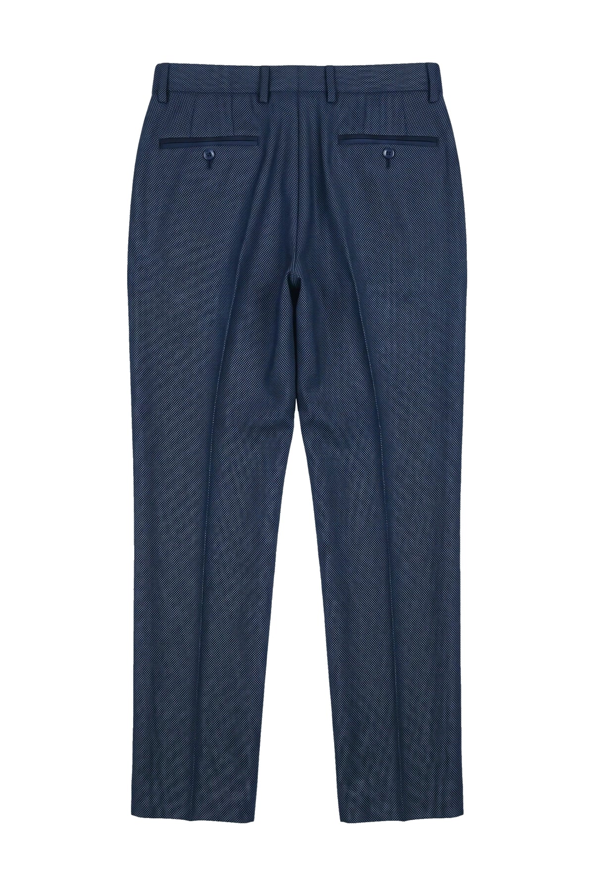 Arthur - Pantalones azul marino de punto ojo de pájaro para hombre