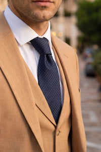 Corbata a cuadros azul marino para hombre