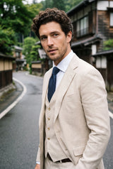 Corbata a cuadros azul marino para hombre