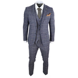 Traje de tres piezas para hombre en azul marino y gris - Paul Andrews Lloyd
