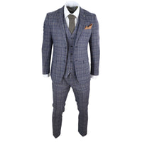 Traje de tres piezas para hombre en azul marino y gris - Paul Andrews Lloyd