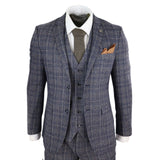 Traje de tres piezas para hombre en azul marino y gris - Paul Andrews Lloyd