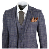 Traje de tres piezas para hombre en azul marino y gris - Paul Andrews Lloyd