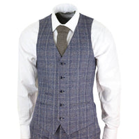 Traje de tres piezas para hombre en azul marino y gris - Paul Andrews Lloyd