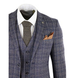 Traje de tres piezas para hombre en azul marino y gris - Paul Andrews Lloyd