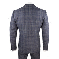 Traje de tres piezas para hombre en azul marino y gris - Paul Andrews Lloyd