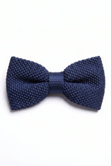 Pajarita de punto azul marino para hombre