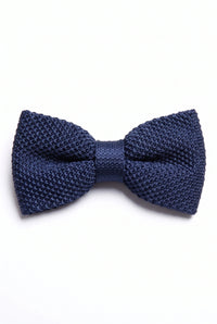 Pajarita de punto azul marino para hombre