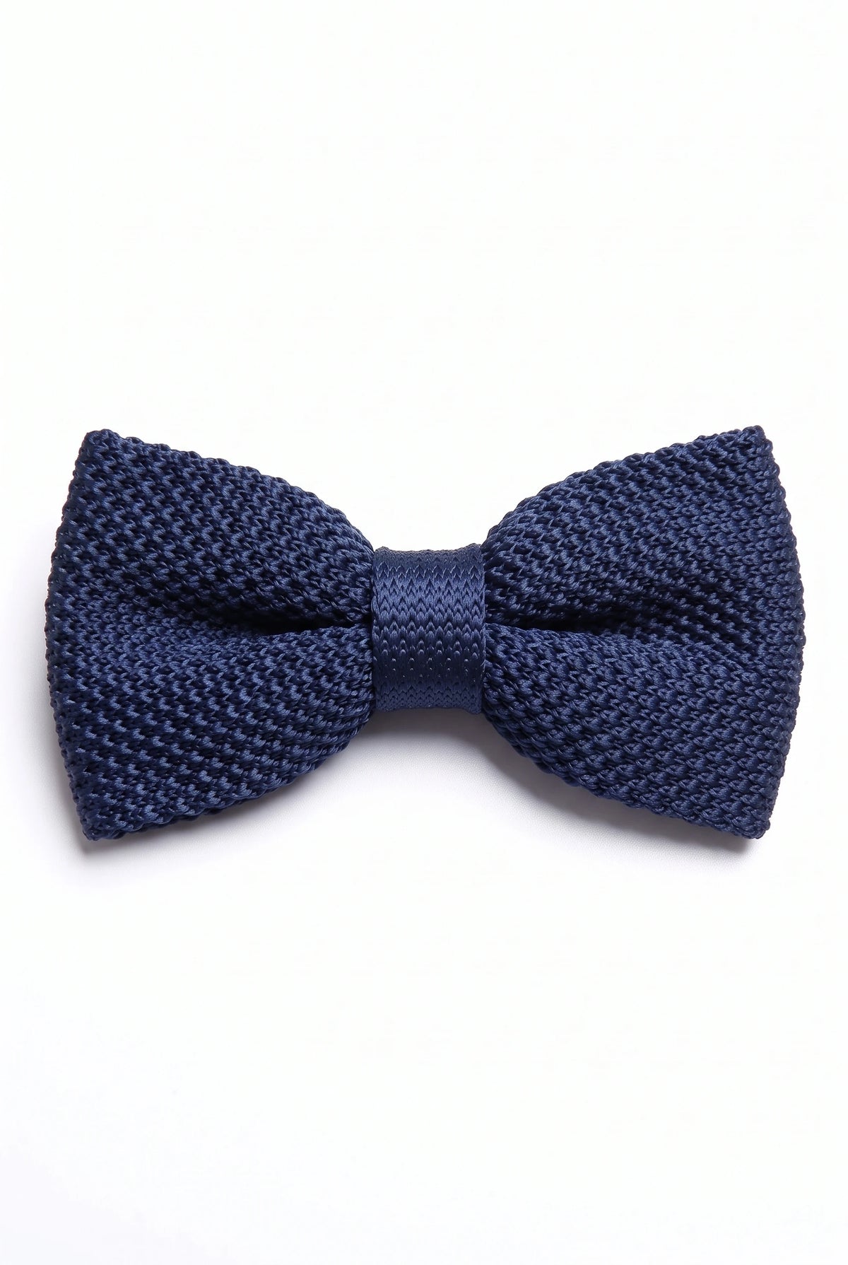 Pajarita de punto azul marino para hombre