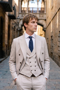 Corbata de hombre azul marino con acabado de ante.