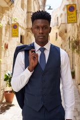 Corbata tejida texturizada azul marino para hombre