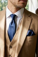 Conjunto de corbata azul marino para hombre