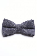 Pajarita de tweed azul marino para hombre
