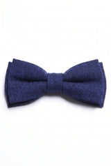 Pajarita de lana y tweed azul marino para hombre