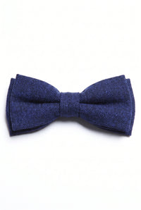 Pajarita de lana y tweed azul marino para hombre
