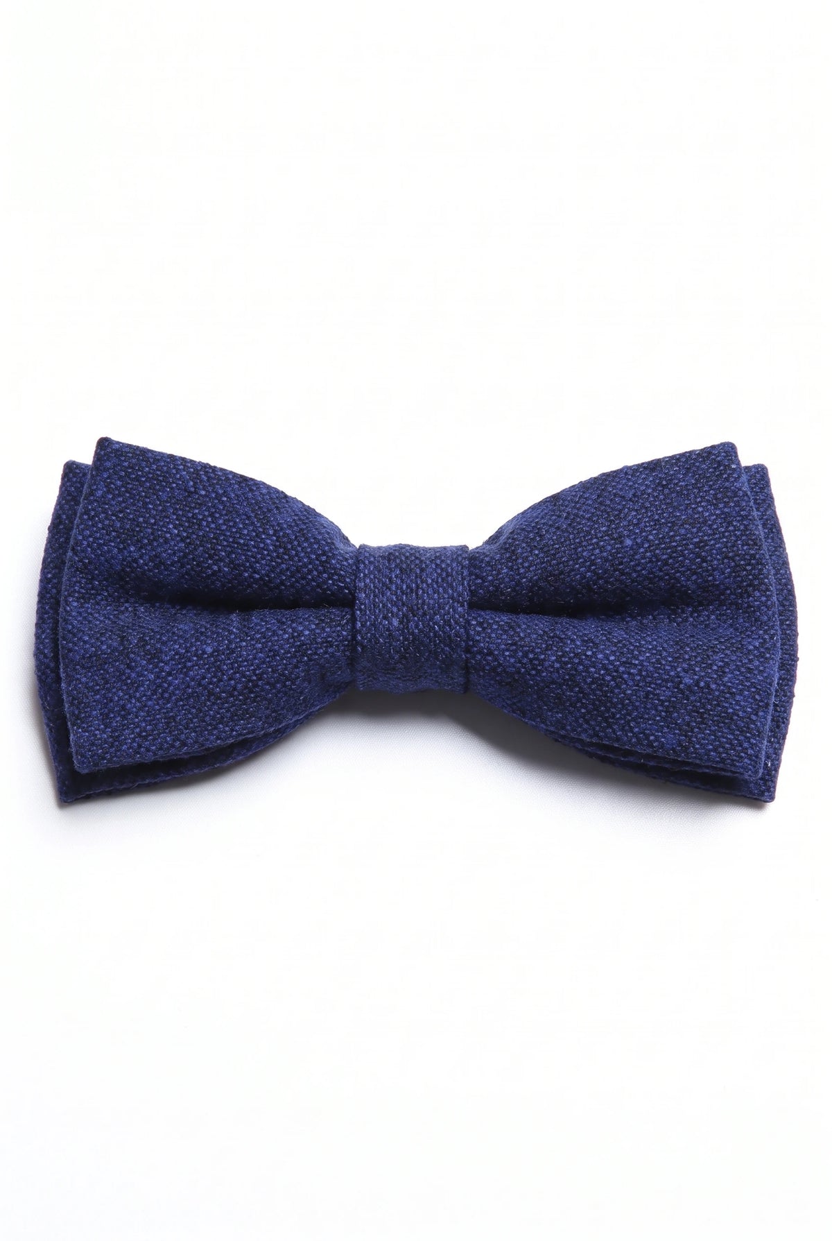 Pajarita de lana y tweed azul marino para hombre