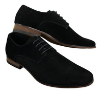 Zapatos casuales elegantes con cordones para hombre, de ante nobuk, azul marino, marrón y negro.