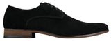 Zapatos casuales elegantes con cordones para hombre, de ante nobuk, azul marino, marrón y negro.