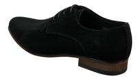 Zapatos casuales elegantes con cordones para hombre, de ante nobuk, azul marino, marrón y negro.