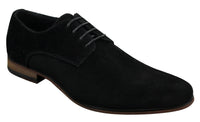 Zapatos casuales elegantes con cordones para hombre, de ante nobuk, azul marino, marrón y negro.