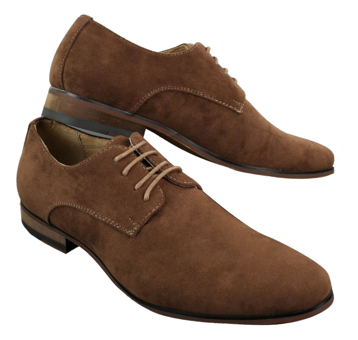 Zapatos casuales elegantes con cordones para hombre, de ante nobuk, azul marino, marrón y negro.