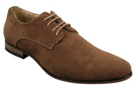 Zapatos casuales elegantes con cordones para hombre, de ante nobuk, azul marino, marrón y negro.