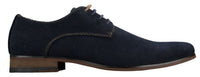 Zapatos casuales elegantes con cordones para hombre, de ante nobuk, azul marino, marrón y negro.